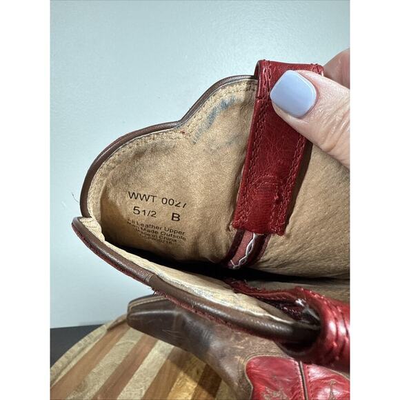Twisted X WWT0027 Western Snip Toe Red Embroidered Cowgirl Boots Size 5‎ 1/2B - Picture 12 of 15